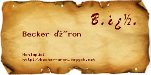 Becker Áron névjegykártya